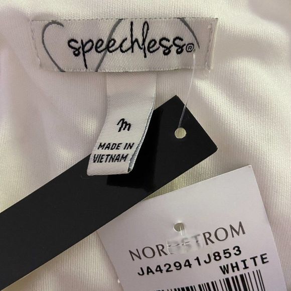 NWT SPEECHLESS White Sleeveless Tiered Dress (M) - Picture 7 of 9